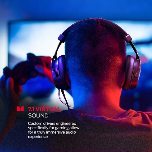 Monster Alpha 7.1 RGB Illuminated Gaming Headset with 7.1 Surround Sound, Noise-Cancelling Detachable Mic, Cushioned Earcups – for PC Gaming, Black in Saudi Arabia