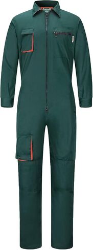 Yukirtiq Men's Long Sleeve Mechanic Work Jumpsuit with Multi Pockets Cotton Blend Workwear in Kuwait