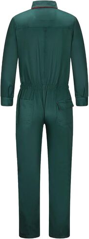 Yukirtiq Men's Long Sleeve Mechanic Work Jumpsuit with Multi Pockets Cotton Blend Workwear in Kuwait