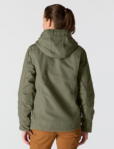 Carhartt Women's Loose Fit Washed Duck Sherpa Lined Jacket, Basil, 1X in Saudi Arabia