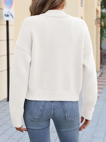 Saodimallsu Womens Cropped Cardigan Sweaters Button Up Chunky Knit Long Sleeve Collared Open Front Loose Jackets in Saudi Arabia