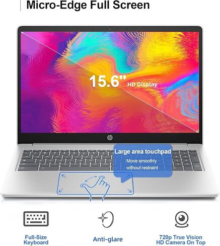 كمبيوتر محمول HP Chromebook 14a-na1043cl شاشة قطرية FHD IPS مقاس 14 بوصة 1920 × 1080 Intel Celeron N4500 ذاكرة 4 جيجابايت 64 جيجابايت تخزين eMMC نظام تشغيل كروم فضي معدني (متجدد) in Kuwait
