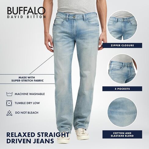 Buffalo David Bitton Men's Relaxed Straight Driven Jeans in Kuwait