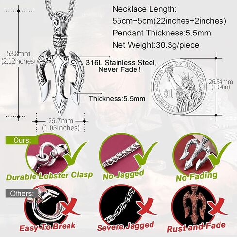 FaithHeart Medusa Pendant Necklace for Women Men, Stainless Steel/18K Gold Plated Ancient Greece Jewelry Customizable Delicate Gift Packaging in Kuwait