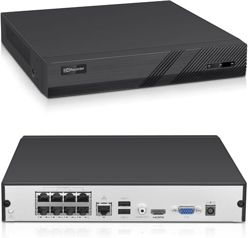 مسجل فيديو شبكة VIKYLIN 4K 8 قنوات PoE NVR، التوصيل والتشغيل المضمن DS-7608NI-Q1/8P (إصدار جديد 2022) in Kuwait