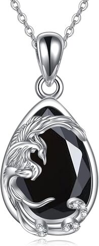 YAFEINI Mushroom/Phoenix Necklace Sterling Silver Mushroom Pendant Phoenix Mushroom Jewelry Gifts for Women Girls in Kuwait