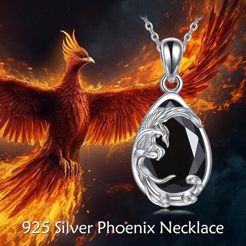 YAFEINI Mushroom/Phoenix Necklace Sterling Silver Mushroom Pendant Phoenix Mushroom Jewelry Gifts for Women Girls in Kuwait