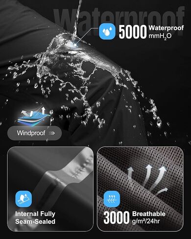 33,000ft Women's Rain Pants Lightweight Breathable Waterproof Pants Soft Windproof Overall Rain Pants for Hiking, Golf in Kuwait