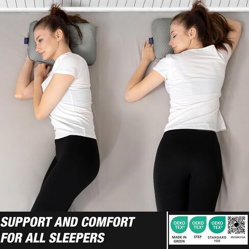 alkamto Travel & Camping Comfortable Memory Foam Pillow with Extra Cotton Cover – Easy to Carry Portable Bag – Temperature Regulating Pillow Case - Perfect for Travelling/Fishing/Backpacking/Hiking in Saudi Arabia