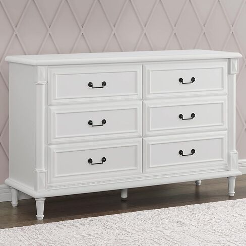 Simmons Kids Juliette Crib 8-Piece Baby Nursery Furniture Set–Includes: Convertible Crib, Glider, Dresser, Changing Top, Crib Mattress, Sheets, Toddler Guardrail & Changing Pad, Moonstruck Grey in Kuwait