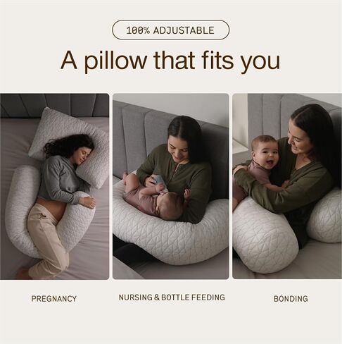 Coop Home Goods Adjustable Full Body Pillow (20x54) & Ultra-Tech Body Pillow Protector Bundle for Pregnancy - Soft Zippered Washable Cover, Neck & Knee Full Support for Side Sleepers in Kuwait