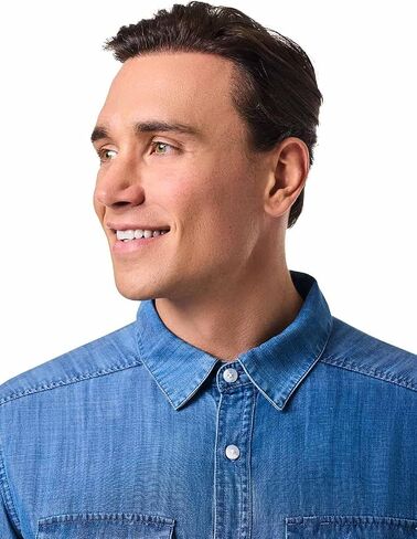 Coolibar UPF 50+ Men's Carson Chambray Shirt - Sun Protective in Saudi Arabia
