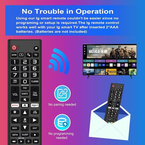 ZYK Pack of 2 Replacement Universal Remote for LG TV Remote Compatible with All Models for LG Smart TV Remote with Netflix, Prime Video, Disney+, Movies Shortcut Buttons AKB76037603 in Kuwait