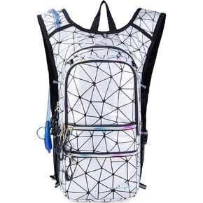 Hydration Backpack Pack with Cool Lights, 2L Water Bladder, Lightweight Bag for Running, Hiking, Bike, Climbing, Music Festival Essential, and Rave. in Kuwait
