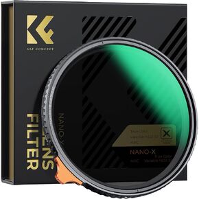 K&F CONCEPT 95mm True Color Variable ND2-32 (1-5 Stops) ND Lens Filter, Adjustable Neutral Density Filter with 28 Multi-Layer Coatings for Camera Lens in Saudi Arabia