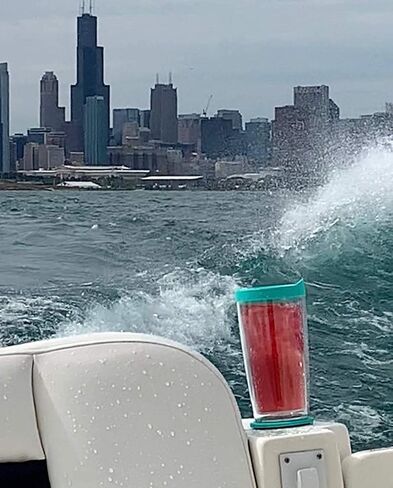 Non Tip Boat Cup Holder & Tumbler System, Blue, Portable, Double Wall Insulated, Magnetic & Suction for SUP's, Kayaks, RVs, ATV, Garage and More in Saudi Arabia