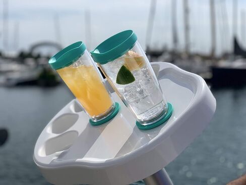 Non Tip Boat Cup Holder & Tumbler System, Blue, Portable, Double Wall Insulated, Magnetic & Suction for SUP's, Kayaks, RVs, ATV, Garage and More in Saudi Arabia