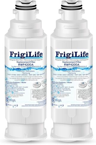 بديل فلتر مياه الثلاجة FrigiLife DA97-17376B لهاتف Samsung HAF-QIN، HAF-QIN/EXP، DA97-08006C، RF23M8070SG، RF23M8070SR، RF23M8090SG، RF23M8090SR، (4 عبوات) in Saudi Arabia