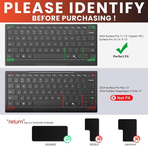 CaseBuy Premium Keyboard Cover for 2026-2024 Microsoft Surface Laptop 8 7(8th 7th Edition) 13.8 & 15 inch, Ultra Thin TPU Keyboard Skin, US Layout in Kuwait