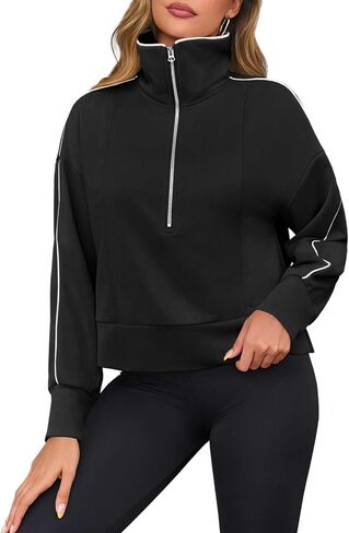 Fisoew Womens Eggerize Swinshirt Shirt Ship Disual Long Sould Sourd Soulder Tops in Saudi Arabia