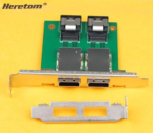 Heretom 2 قطعة SFF-8654 إلى SFF-8643 كابل، سليم SAS SFF-8654 4i 38pin المضيف إلى Mini SAS HD SFF-8643 36pin الهدف كابل 1.5 قدم in Kuwait