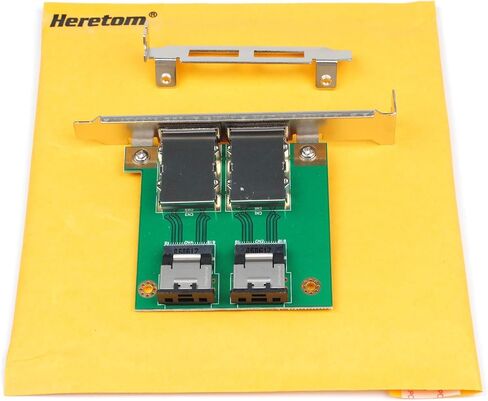 Heretom 2 قطعة SFF-8654 إلى SFF-8643 كابل، سليم SAS SFF-8654 4i 38pin المضيف إلى Mini SAS HD SFF-8643 36pin الهدف كابل 1.5 قدم in Kuwait