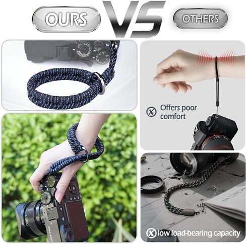 Paracord Camera Wrist Strap Lanyard-Quick Release for DSLR Mirrorless White | Adjustable wrist size,High-strength paracord material, lightweight 1.16oz, secure metal clasp,Fits Canon Nikon Sony Fuji in Saudi Arabia
