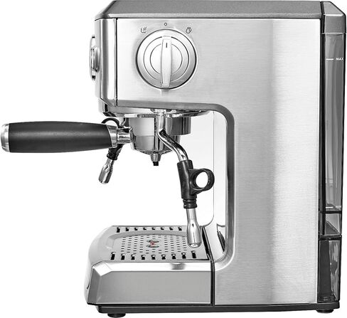 brim 19 Bar Espresso Machine, Fast Heating Cappuccino, Americano, Latte and Espresso Maker, Milk Steamer and Frother, Removable Parts for Easy Cleaning, Stainless Steel in Saudi Arabia
