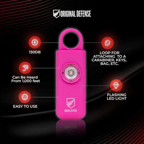 Original Defense® Siren Self-Defense Alarm - 130 dB Keychain Alarm with LED Strobe Light for Women, Children, and Elderly - Police Recommended - (Mint, 1 Count) in Saudi Arabia