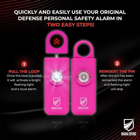 Original Defense® Siren Self-Defense Alarm - 130 dB Keychain Alarm with LED Strobe Light for Women, Children, and Elderly - Police Recommended - (Mint, 1 Count) in Saudi Arabia