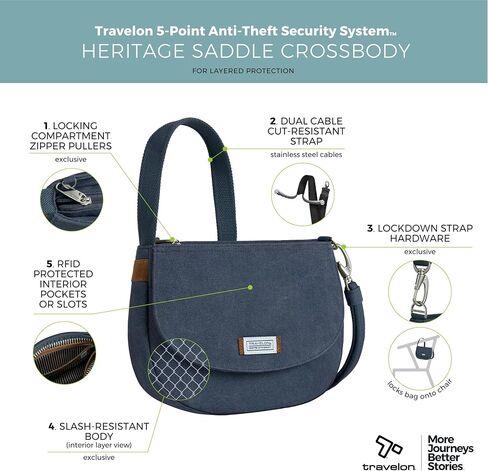 Travelon Heritage Anti-Theft Saddle Crossbody, Pewter in Saudi Arabia