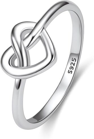 Bestyle 925 Sterling Silver Ring for Women, Minimalist Claddagh Ring Celtic Knot Ring for Women, Irish Promise Wedding Band, Gold/Rose Gold Vermeil Women Band Ring, Stackable, Gift for Her in Kuwait