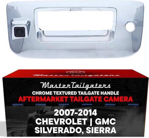 Master Tailgaters Black Tailgate Bezel with Backup Camera Replacement for Chevrolet Silverado/GMC Sierra (1999-2006) | IP68 Waterproof | Parking Grid Lines Available | Easy to Install in Kuwait