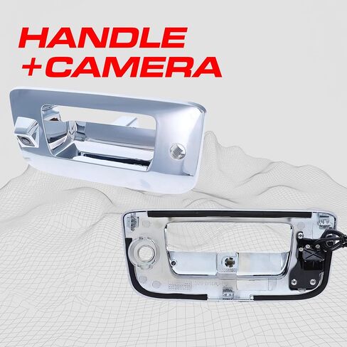 Master Tailgaters Black Tailgate Bezel with Backup Camera Replacement for Chevrolet Silverado/GMC Sierra (1999-2006) | IP68 Waterproof | Parking Grid Lines Available | Easy to Install in Kuwait