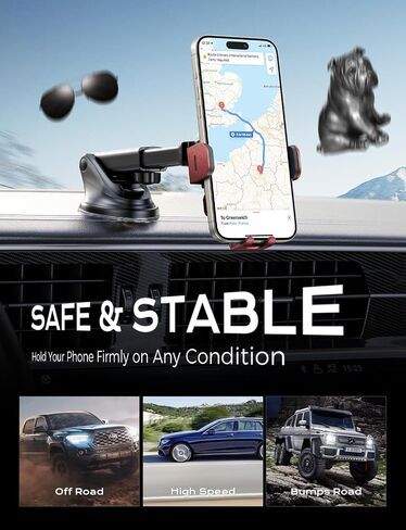 Wireless Car Charger, 15W Fast Charging Auto Clamping Car Charger Phone Mount Holder, Stick on The Dashboard for iPhone 14 13 12 11 Pro Max Xs, Samsung Galaxy S23 Ultra S22+ 21 S10+ S9+ Note 9, etc in Kuwait