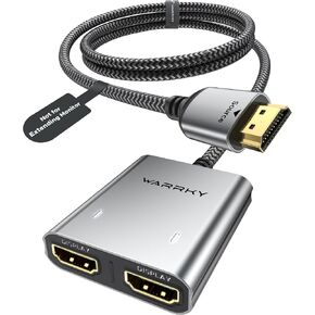 موزع HDMI 4K، 1×2 HDMI مكرر/ مرآة، مقسم HDMI ويركي 1 في 2 مخرج [غلاف معدني، كيبل HDMI مضفر بطول 3.3 قدم، مؤشرات LED]، موزع يعمل بالطاقة من USB نوع C، مصدر واحد الى شاشتين متطابقتين in Kuwait