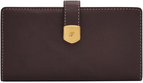 Fossil Women's Lennox Leather Tab Clutch Wallet, Black (Model: SL10036001) in Saudi Arabia