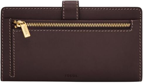 Fossil Women's Lennox Leather Tab Clutch Wallet, Black (Model: SL10036001) in Saudi Arabia