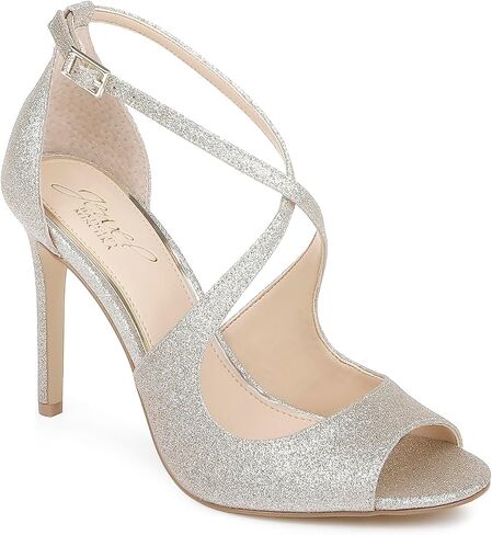 Jewel Badgley Mischka Jonna Glitter Peep Toe Pumps in Saudi Arabia