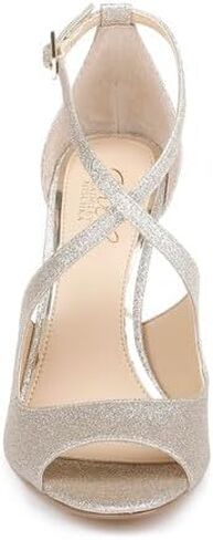 Jewel Badgley Mischka Jonna Glitter Peep Toe Pumps in Saudi Arabia