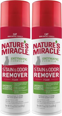 Nature’s Miracle Cat Stain & Odor Remover Foam, Enzymatic Cleaner, 17.5 oz in Kuwait