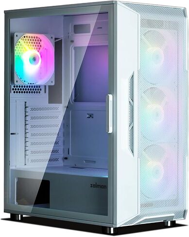 حافظة كمبيوتر مكتبي للألعاب Zalman i3 Neo ATX Mid-Tower RGB، باللون الأسود in Kuwait