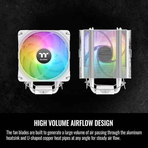 ثيرمال تيك لوحة ام UX200 SE 5V RGB مزامنة 16.8 مليون لون 15 LED قابل للعنونة انتل/AM5/AMD (LGA 1700) مقبس هيدروليكي عالمي 170 واط مبرد وحدة المعالجة المركزية CL-P105-AL12SW-A in Kuwait