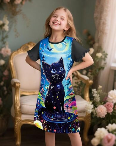 LQSZ Girls Lightgowns 3 عبوات صغيرة من نوم الصغار لباس نوم من أجل الفتيات من 3 إلى 10 سنوات in Kuwait