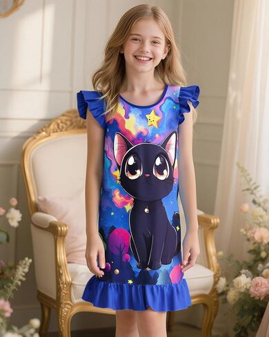 LQSZ Girls Lightgowns 3 عبوات صغيرة من نوم الصغار لباس نوم من أجل الفتيات من 3 إلى 10 سنوات in Kuwait
