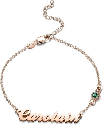 Lonago Personalized Name Plate Gold Bar Bracelet مع Hirtstone Mift Fronged Gift Handmade Thuilded Mostered Idealed Ideal Toipinates Charm in Saudi Arabia