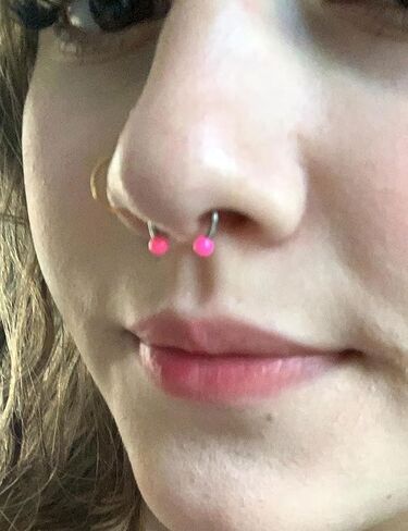 Uqnwbdq 16G Surgical Steel Horseshoe Nose Septum Rings Piercing Jewelry Cartilage Helix Tragus Earring Hoop Lip Horseshoe Piercing Retainer for Women Men 8mm 10mm in Kuwait