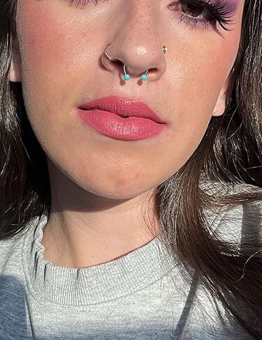 Uqnwbdq 16G Surgical Steel Horseshoe Nose Septum Rings Piercing Jewelry Cartilage Helix Tragus Earring Hoop Lip Horseshoe Piercing Retainer for Women Men 8mm 10mm in Kuwait
