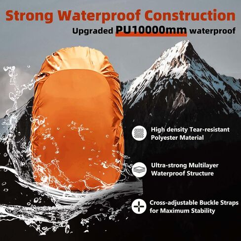 Frelaxy Waterproof Backpack Rain Cover, Pack Covers for Hiking, Travel | Upgraded Silver-Coated Waterproof Fabric, Anti-Slip Cross-Buckle Strap, Ultralight and Compact in Saudi Arabia