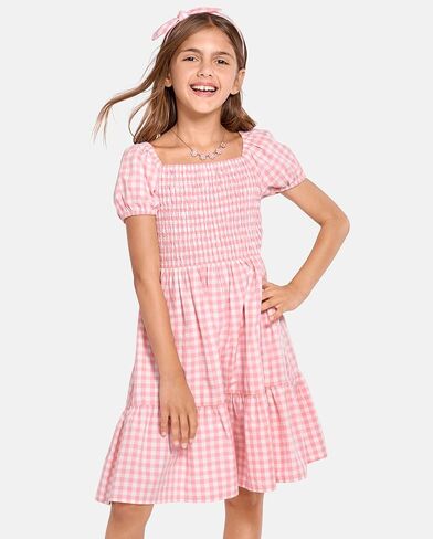 The Children's Place Baby Girls' Short Dressy Special Occasion Dresses, Pink Gingham Puff Sleeve, X-Large in Saudi Arabia